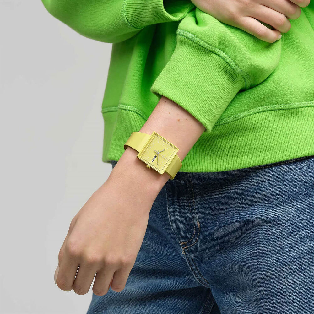 Swatch Bioceramic What If...Lemon? Square Dial Yellow Strap Watch image number 4