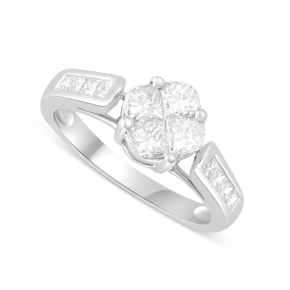 18ct White Gold Quad Engagement Ring image number 0