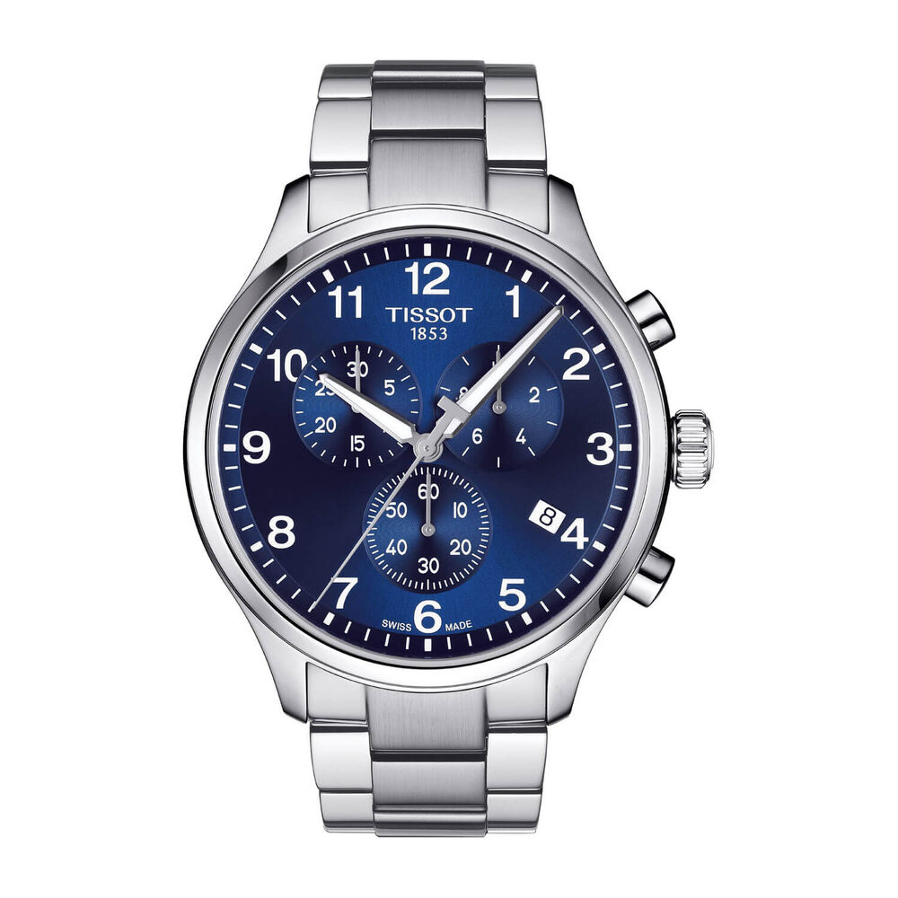 Tissot XL Chronograph Blue Dial Steel Bracelet Men's Watch image number 0