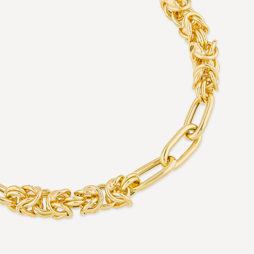 Silver & Yellow Gold Plated Twist & Open Link Bracelet image number 1