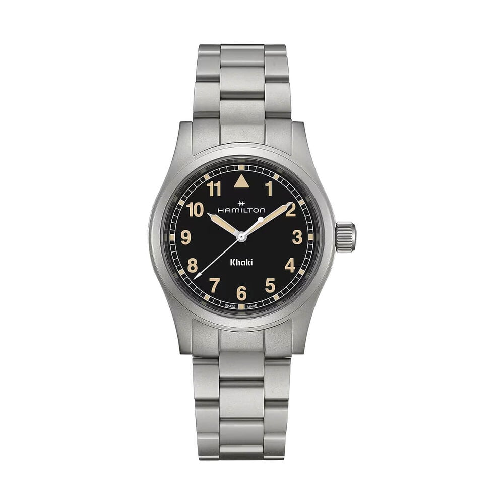 Hamilton Khaki Fields Quartz 38mm Black Dial Steel Bracelet Watch