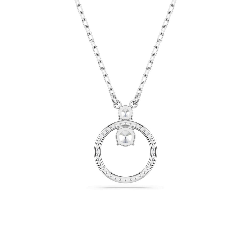 Swarovski Constella Crystals & Cubic Zirconia Rhodium Plated Circle Pendant