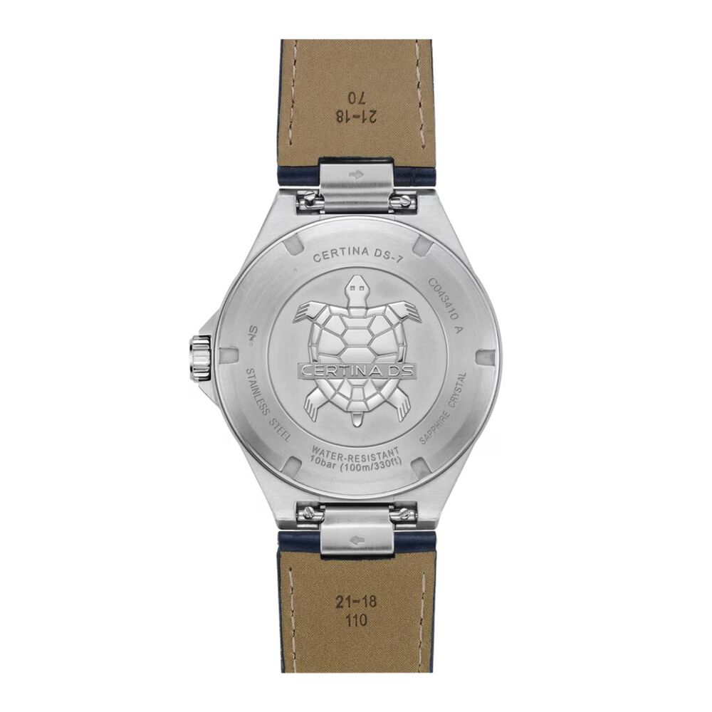 Certina DS-7 Quartz 39mm Blue Dial Leather Strap Watch