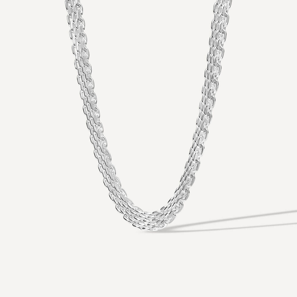 Sterling Silver Brick Meshed Style Necklet image number 1