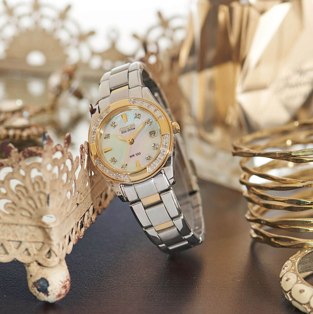 Citizen Eco-Drive Regent Mother of Pearl with Two-Tone Bracelet image number 2