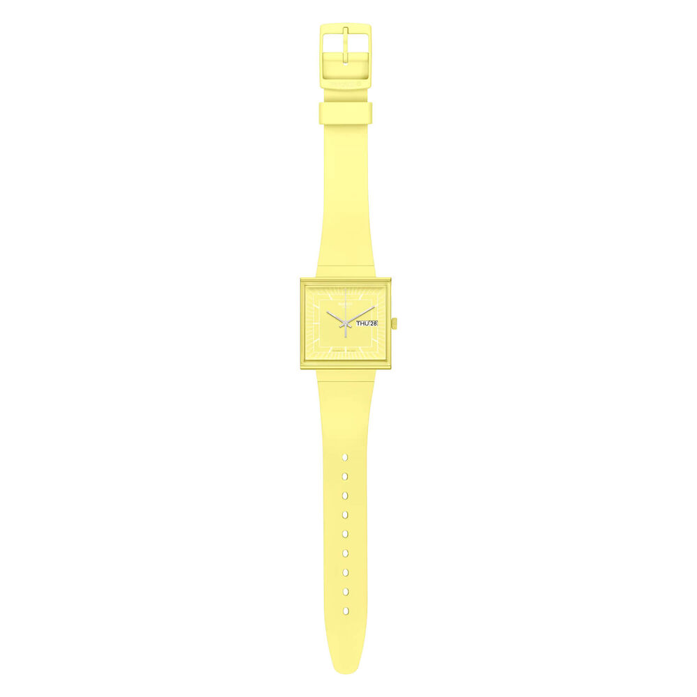 Swatch Bioceramic What If...Lemon? Square Dial Yellow Strap Watch image number 2