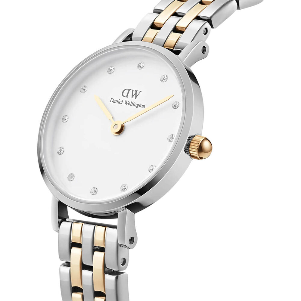 Daniel Wellington Petite Lumine 28mm White Dial Two Tone Bracelet Watch image number 1