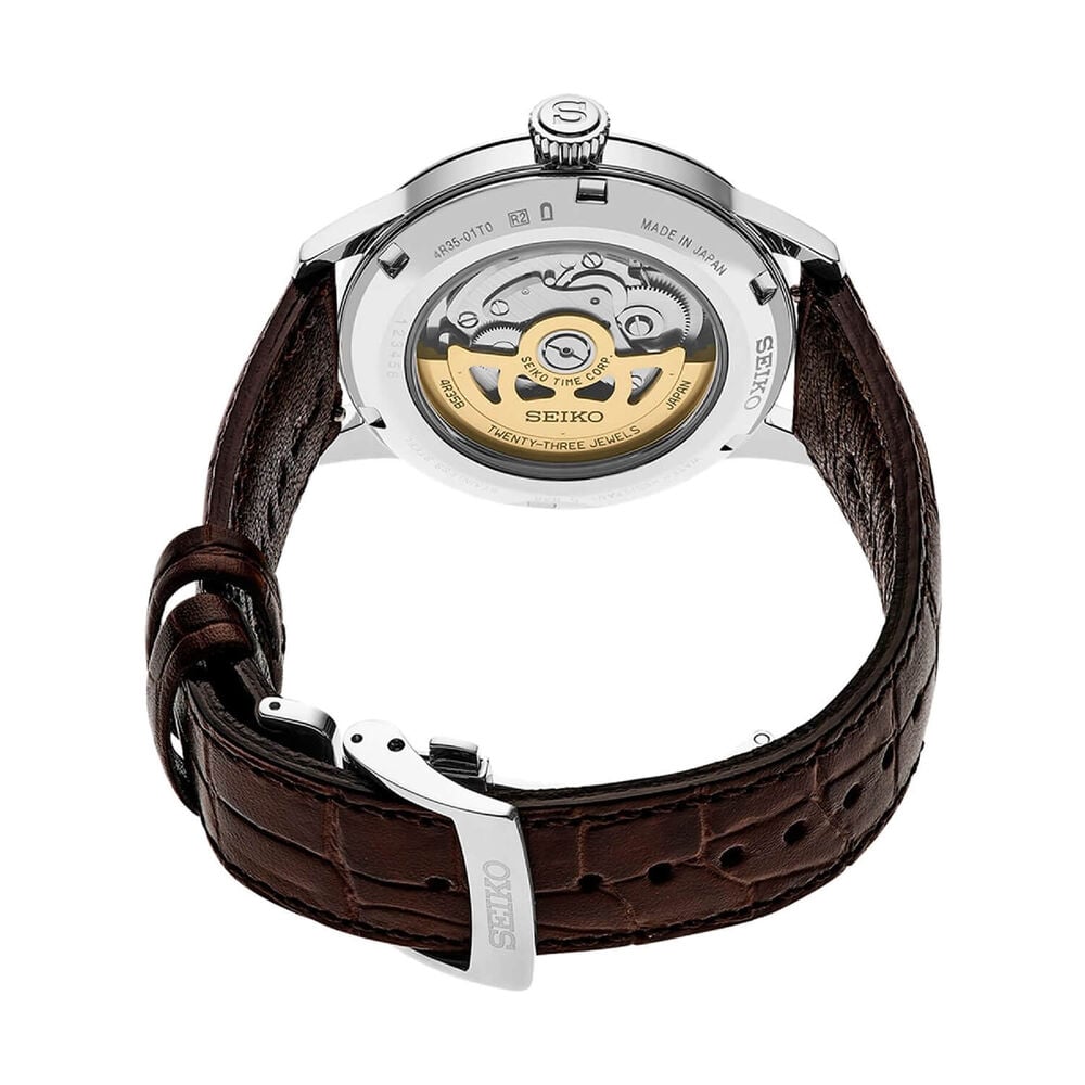 Seiko Presage Cocktail Time Crushed Ice &lsquo;Mint Mist&rsquo; 38.5mm Green Dial Leather Strap Watch