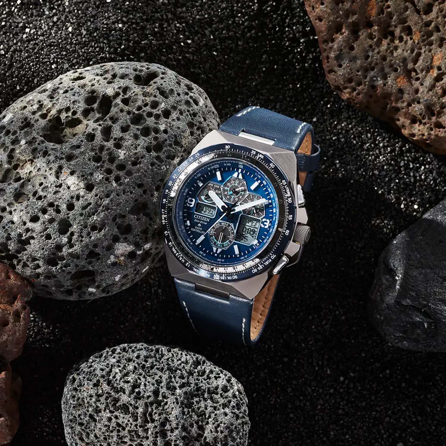 Citizen Promaster Skyhawk A.T Blue Dial Leather Strap Watch
