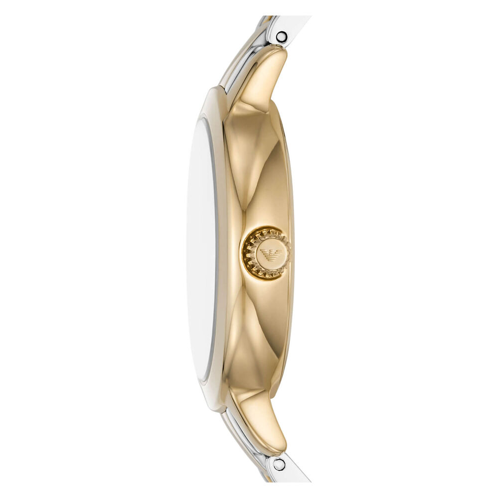 Emporio Armani Cleo 32mm White Dial Steel &Yellow Gold PVD Case Watch image number 2
