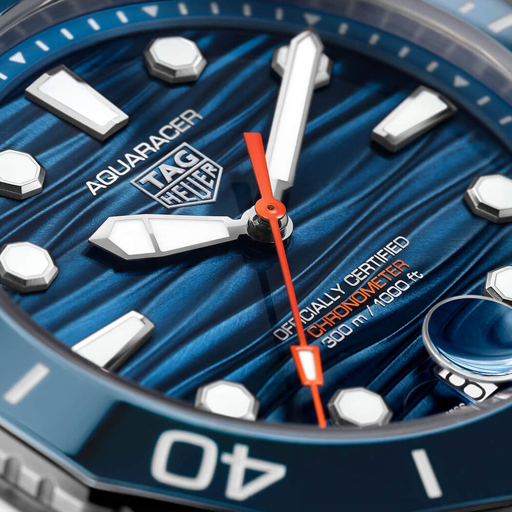 TAG Heuer Aquaracer Professional 300 Date 42mm Blue Dial & Bezel Stainless Steel Bracelet image number 2
