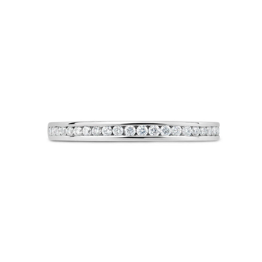 18ct White Gold 0.25ct Diamond 2mm Wedding Ring image number 1
