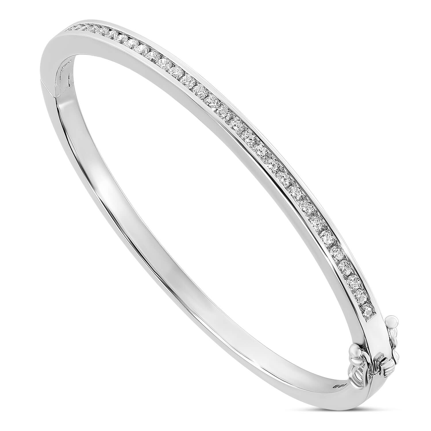 Silver bangle store with cubic zirconia