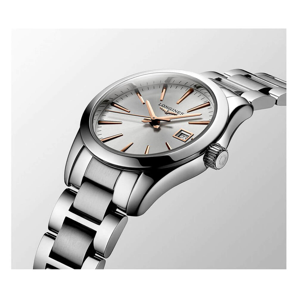Longines Performance Conquest Classic 30mm Silver Dial Steel Bracelet Watch image number 3