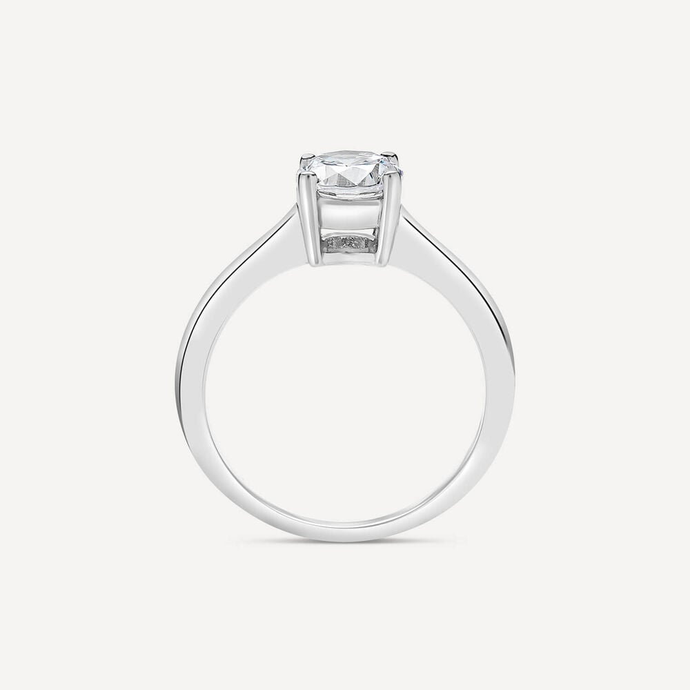 Sterling Silver Cubic Zirconia Solitaire Promise Ring image number 2