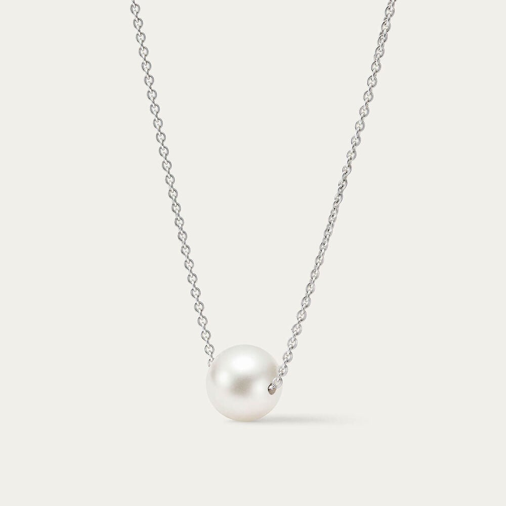 Sterling Silver Single Freshwater Pearl Ball Necklet