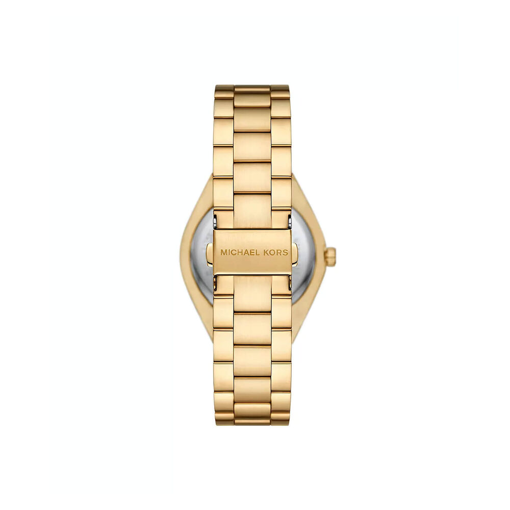 Michael Kors Lennox 37mm Turqoise Dial Yellow Gold Tone Steel Bracelet Watch