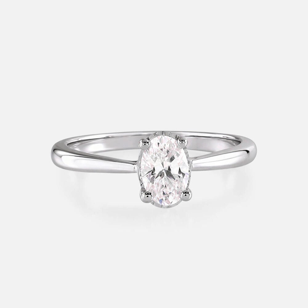 Prism 9ct White Gold 0.50ct Oval Diamond Solitaire Ring