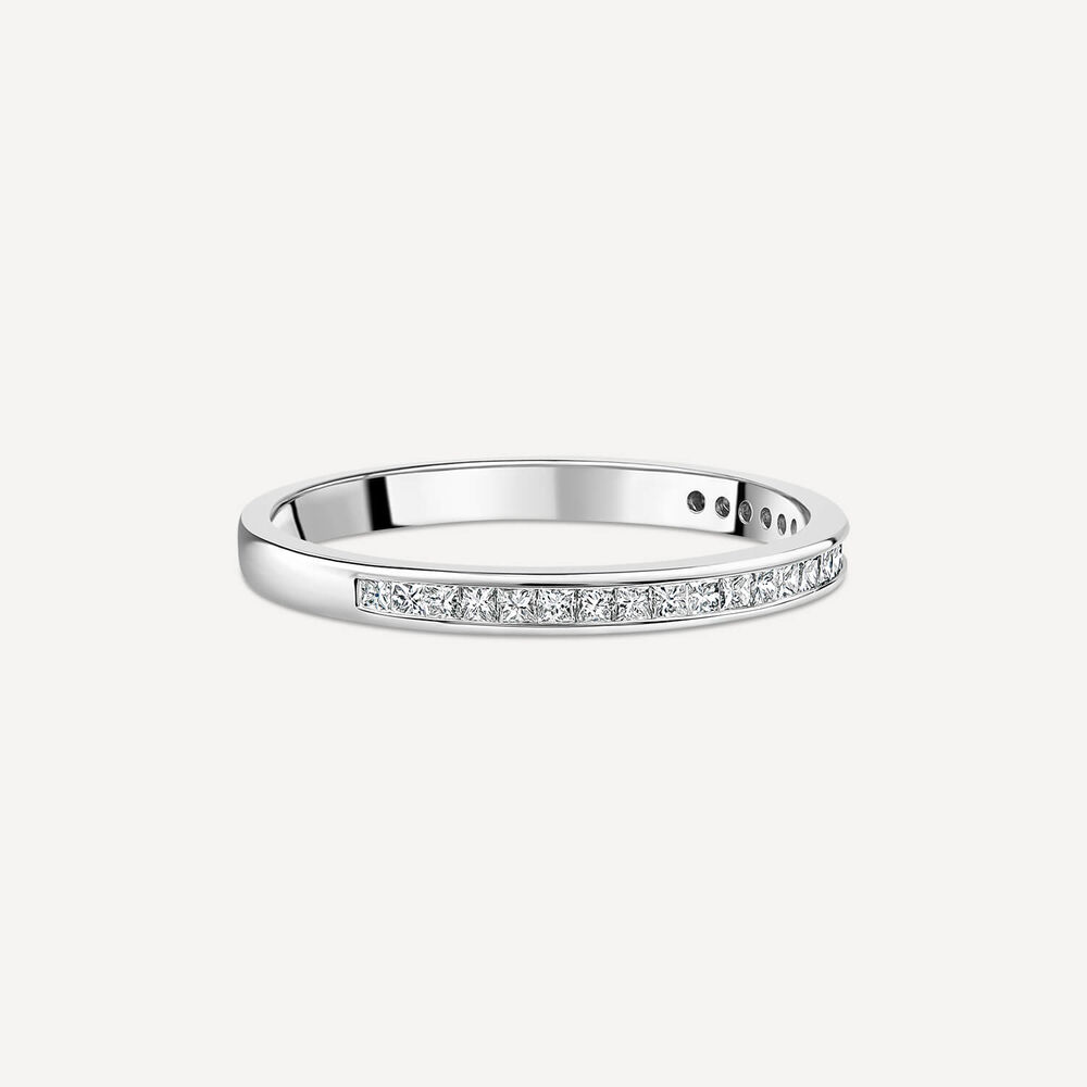 18ct White Gold 2mm 0.25ct Diamond Princess Cut Channel Set Wedding Ring- (Special Order) image number 2