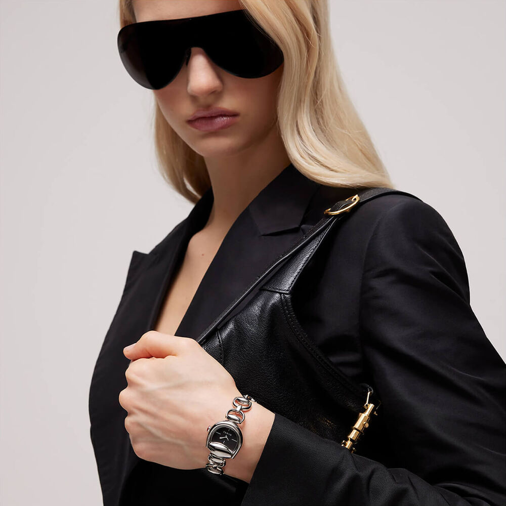 Gucci Horsebit 27x25mm Black Dial Steel Bracelet Watch