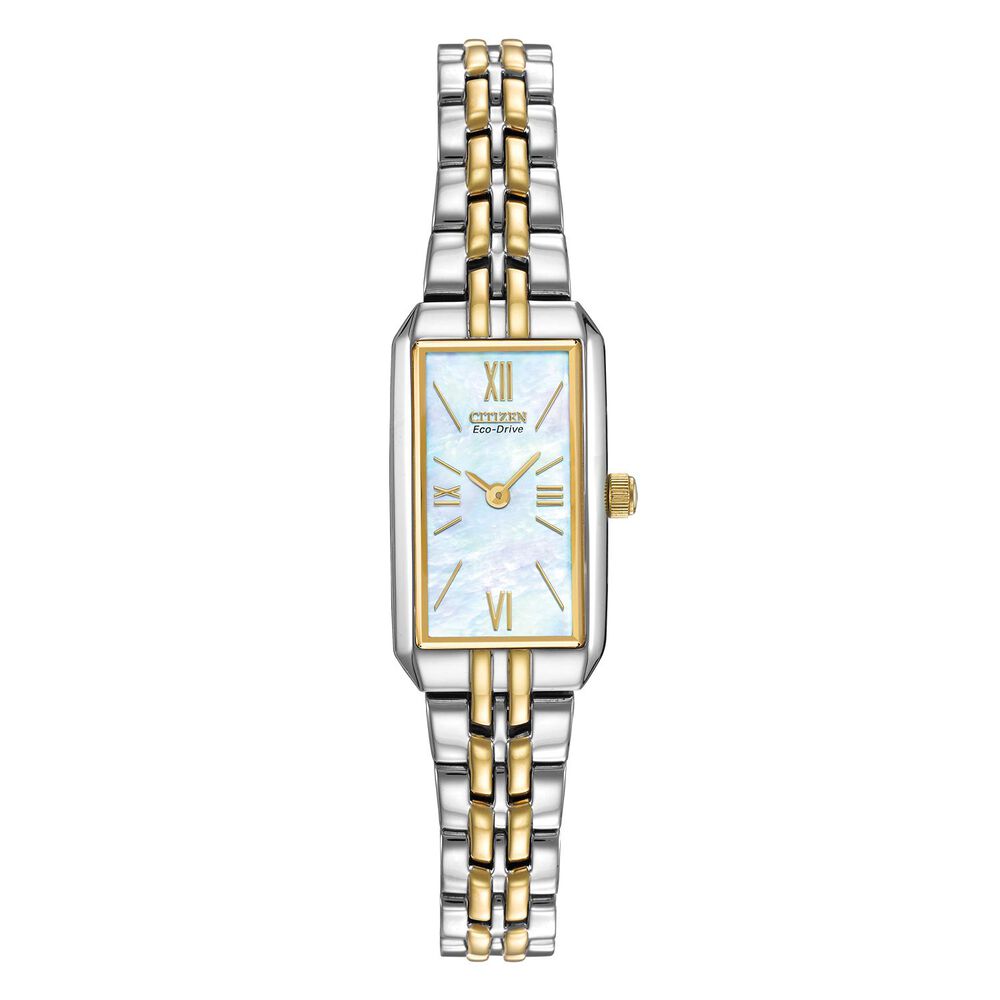 Citizen Eco-Drive ladies' mother of pearl dial two-tone bracelet watch