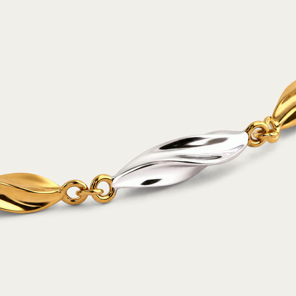 Sterling Silver Two Tone Twist Link Bracelet
