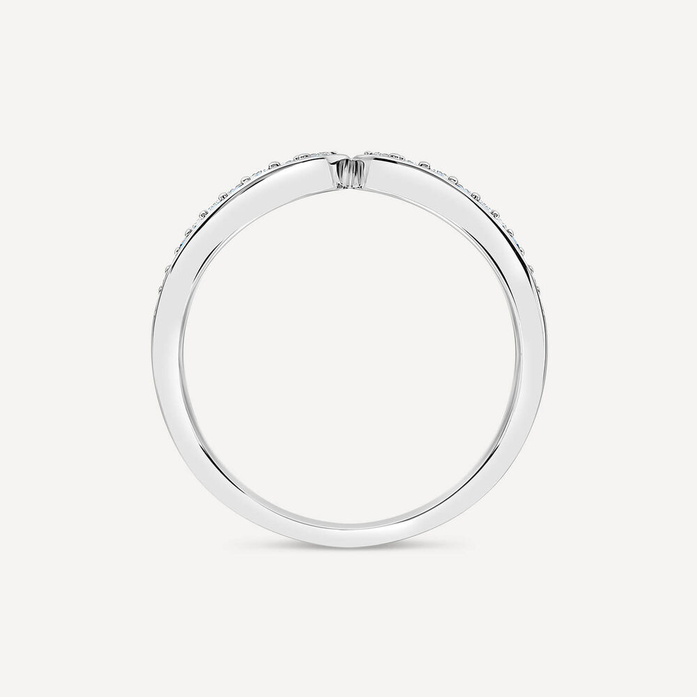 9ct White Gold 0.15ct Diamond Wishbone Dress Ring image number 3