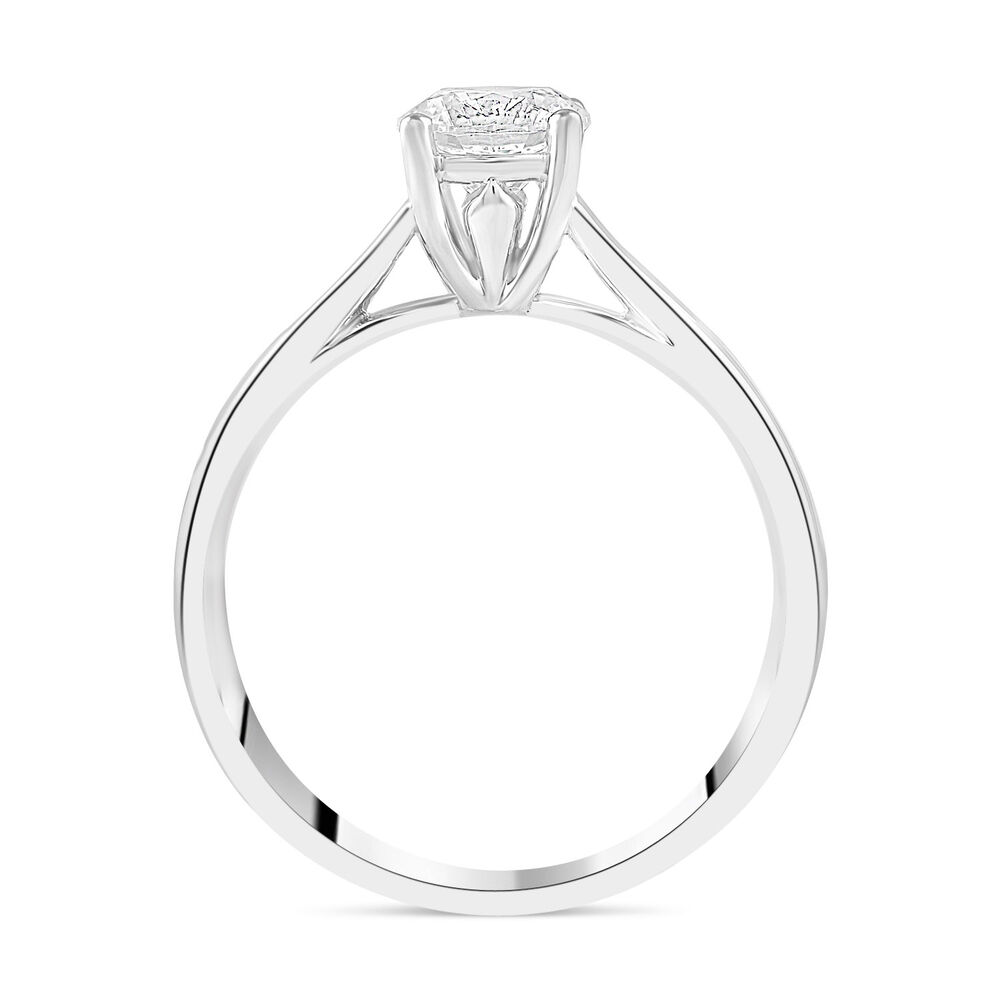 18ct White Gold 0.75ct Round Diamond Tulip Setting Ring image number 2