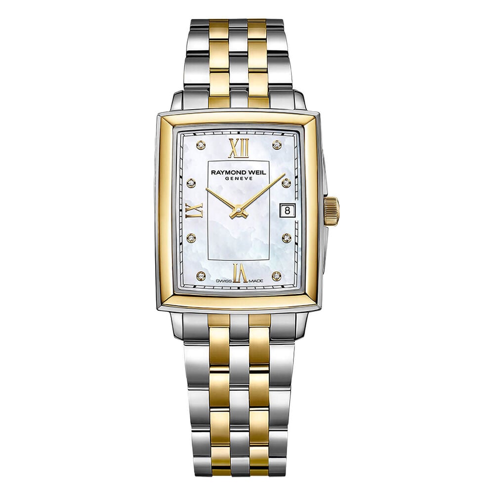 Raymond Weil Toccata Quartz Diamond MOP Two Tone Stainless Steel Yellow Gold PVD Case Bracelet Watch