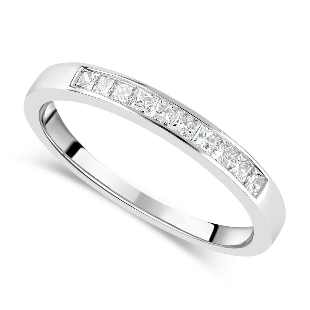 18ct White Gold Diamond 2mm Wedding Ring image number 0