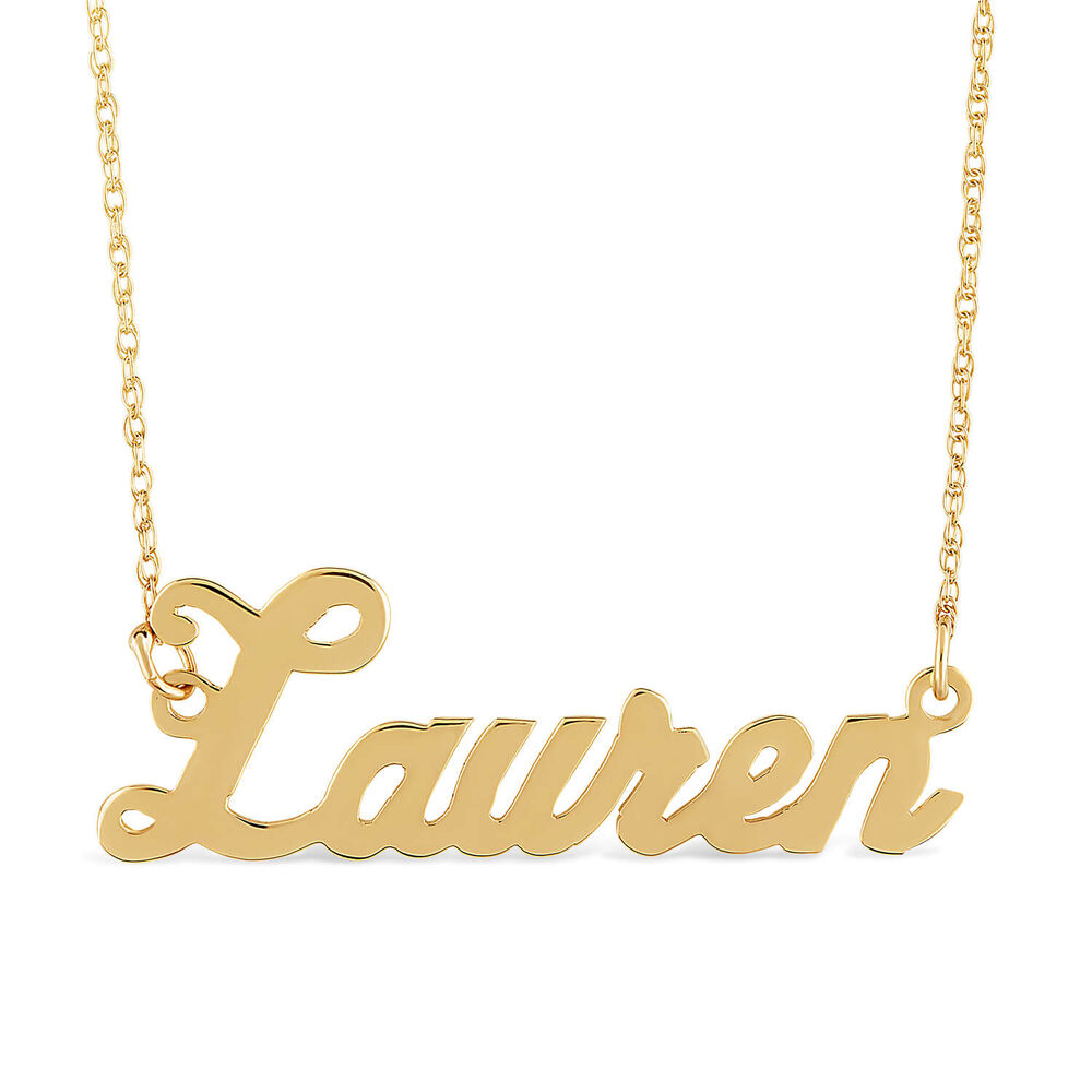 9ct Yellow Gold Personalised Name Necklace (up to 6 letters) (Special Order) (Chain Included) image number 5