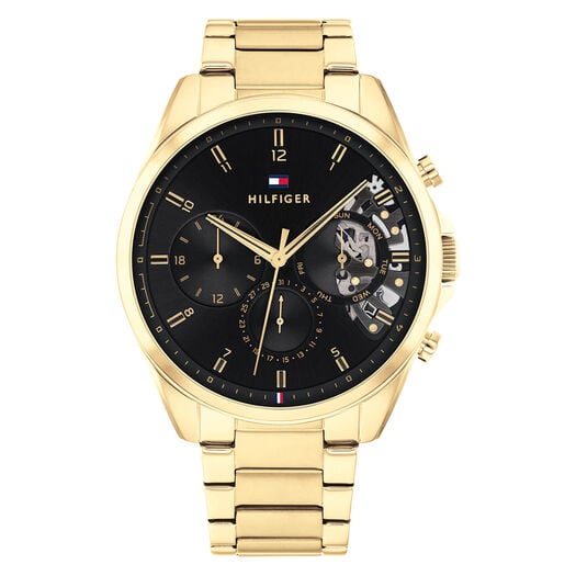 Tommy Hilfiger Baker Ionic Thin Gold Plated 2 Steel Mens Watch
