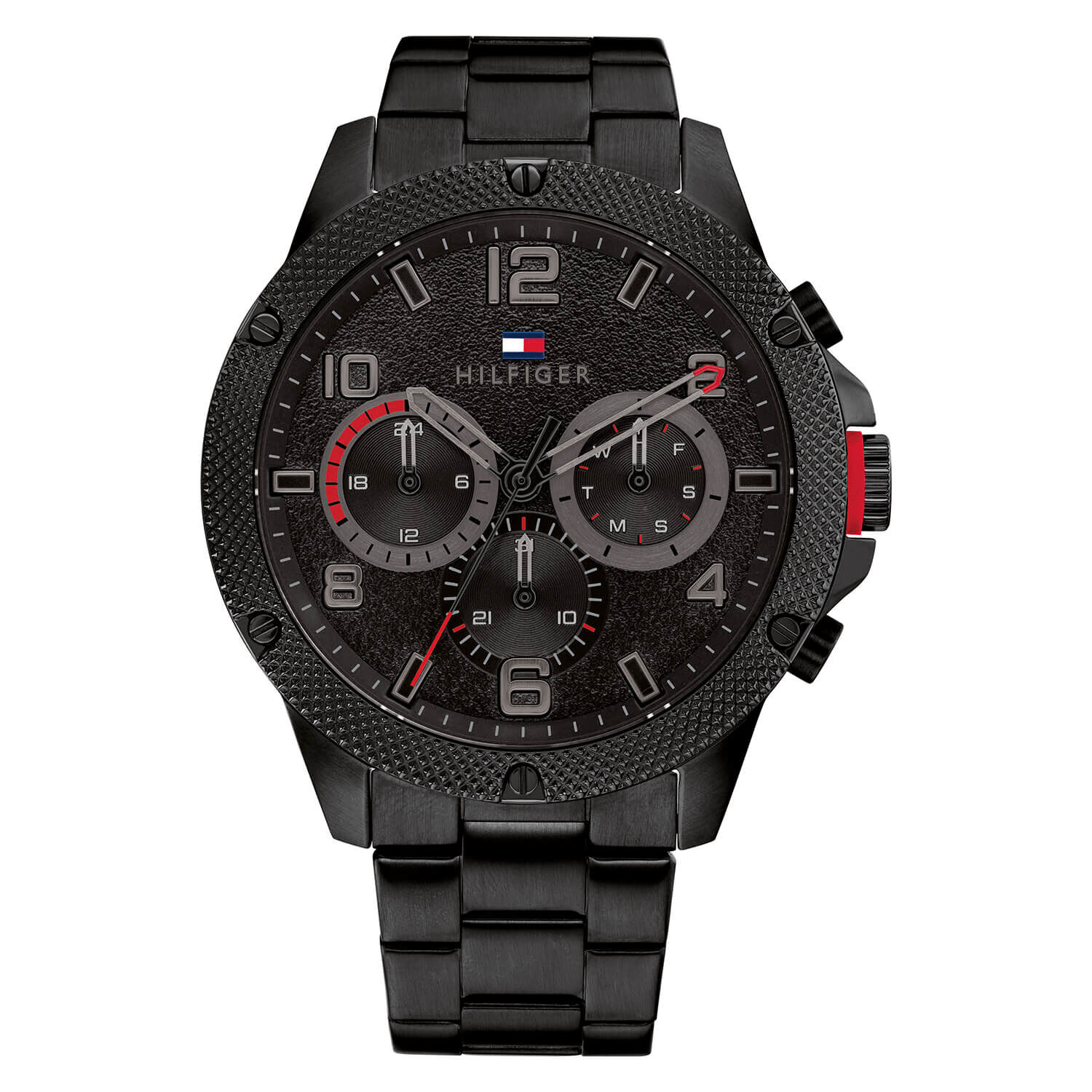 Tommy hilfiger men's black ip bracelet watch outlet