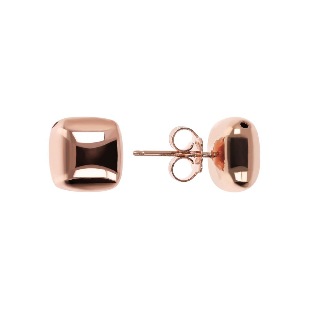 Bronzallure 18ct Rose Gold Plated Stud Earrings image number 2