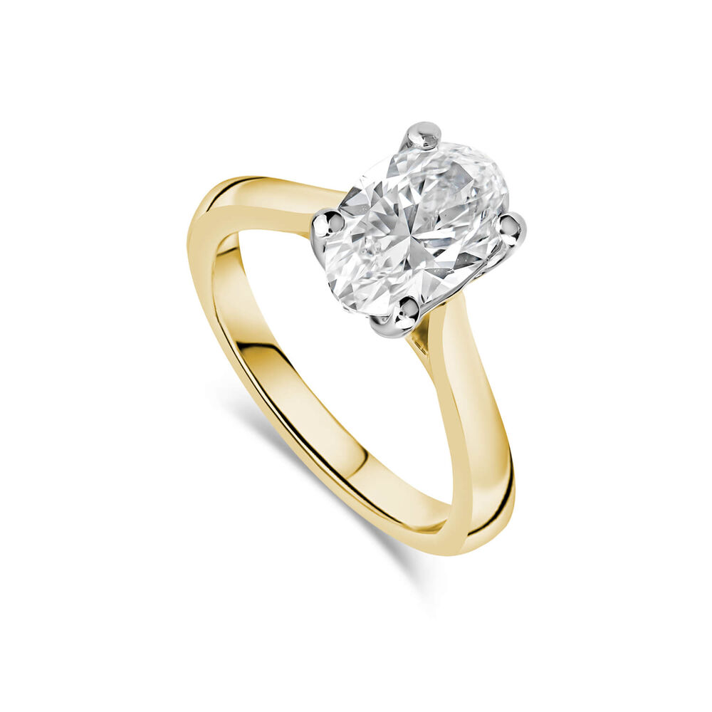 Born 18ct Yellow Gold 2.00ct Lab Grown Oval Solitaire Diamond Ring