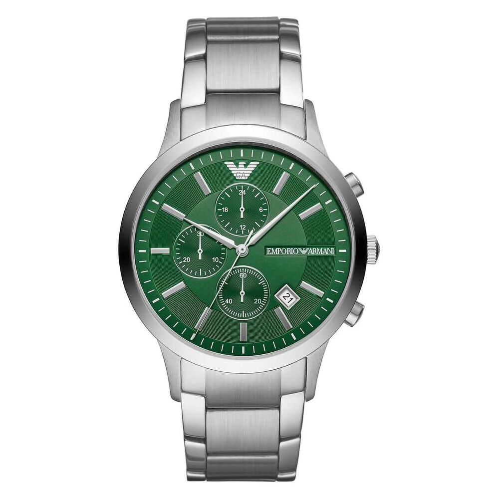 Emporio Armani Renato 43mm Chronograph Green Dial Bracelet Watch
