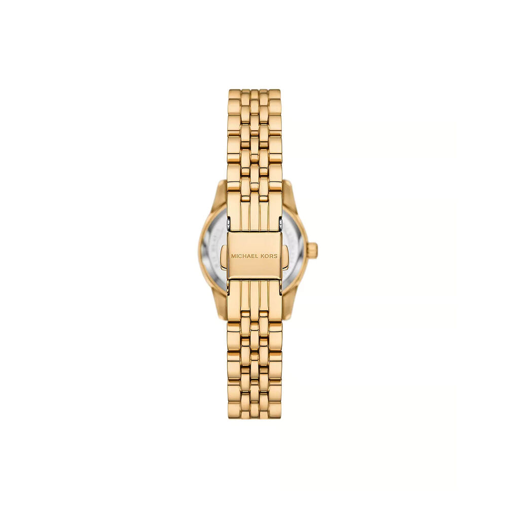 Michael Kors Lexington 26mm Turqoise Dial Yellow Gold Toned Steel Bracelet Watch