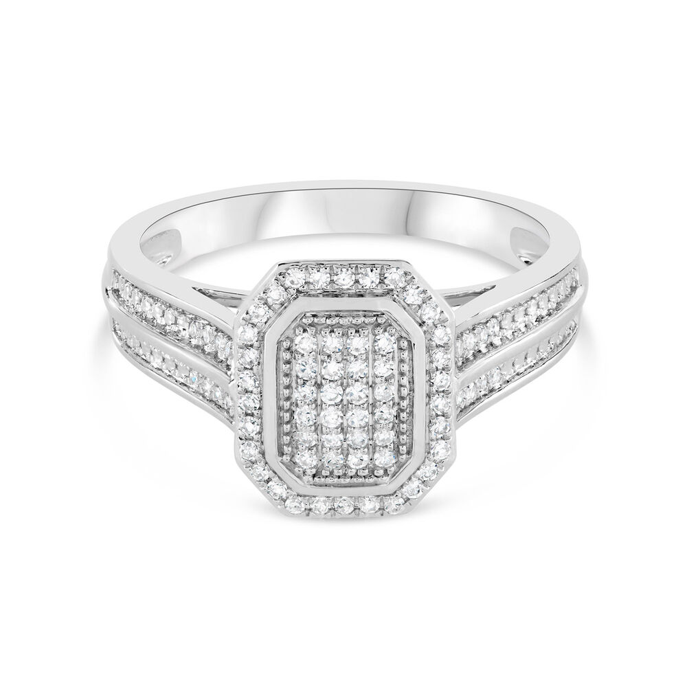 18CT W/G ENS REC DIA CLUST WITH DOUB DIA SET SHLDERS 0.20CT H I1 image number 4