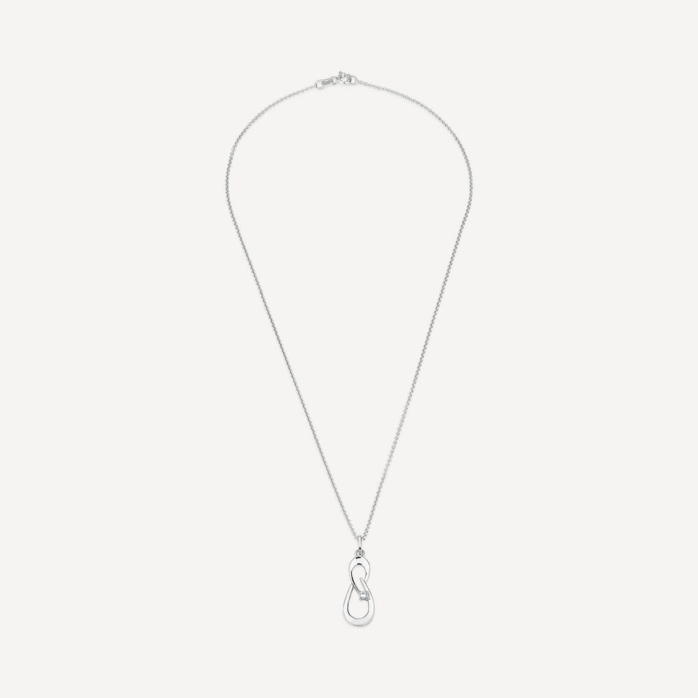 Sterling Silver Cubic Zirconia Open Double Loop Pendant