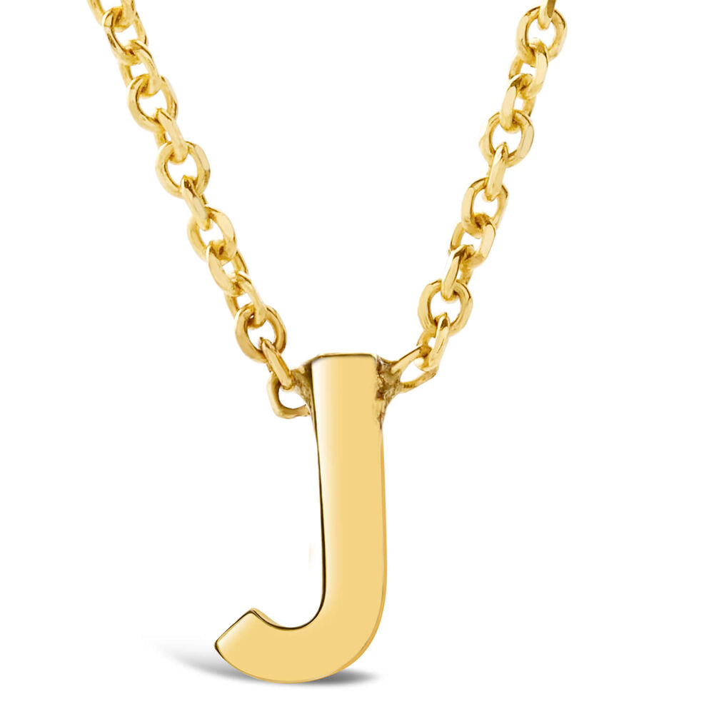 9 Carat Yellow Gold Petite Initial J Necklet