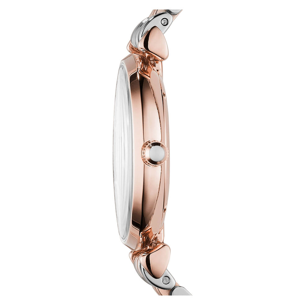 Emporio Armani rose gold-plated two colour bracelet watch
