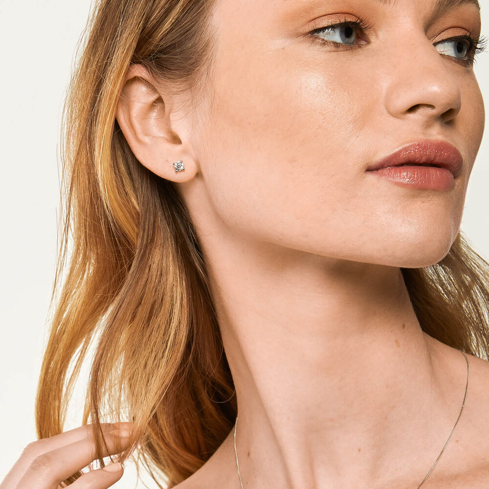 The Orchid Setting 18ct White Gold 0.70ct Diamond Stud Earrings image number 2