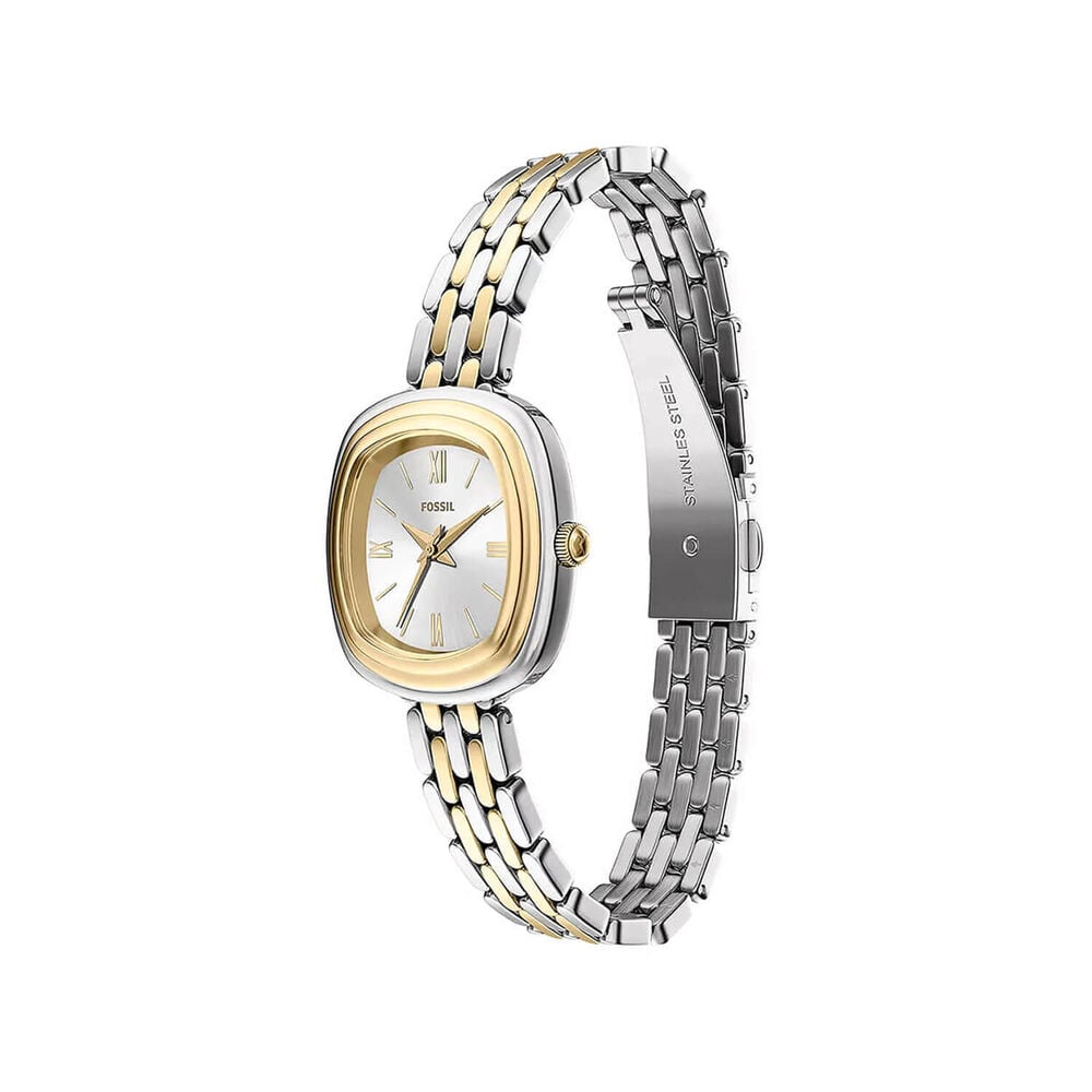 Fossil Emerson 30mm Silver Dial Two Tone Steel Bracelet Watch