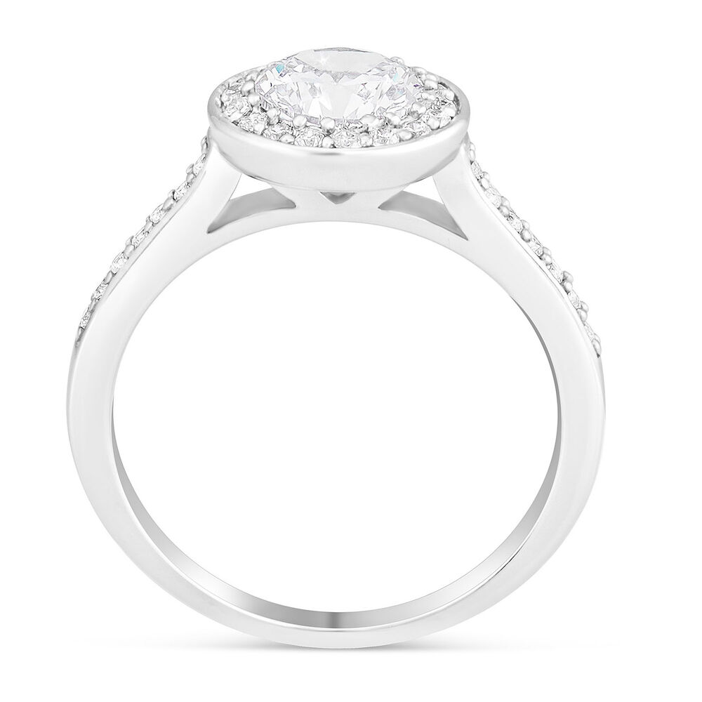 Ladies Sterling Silver Cubic Zirconia Halo Ring image number 2