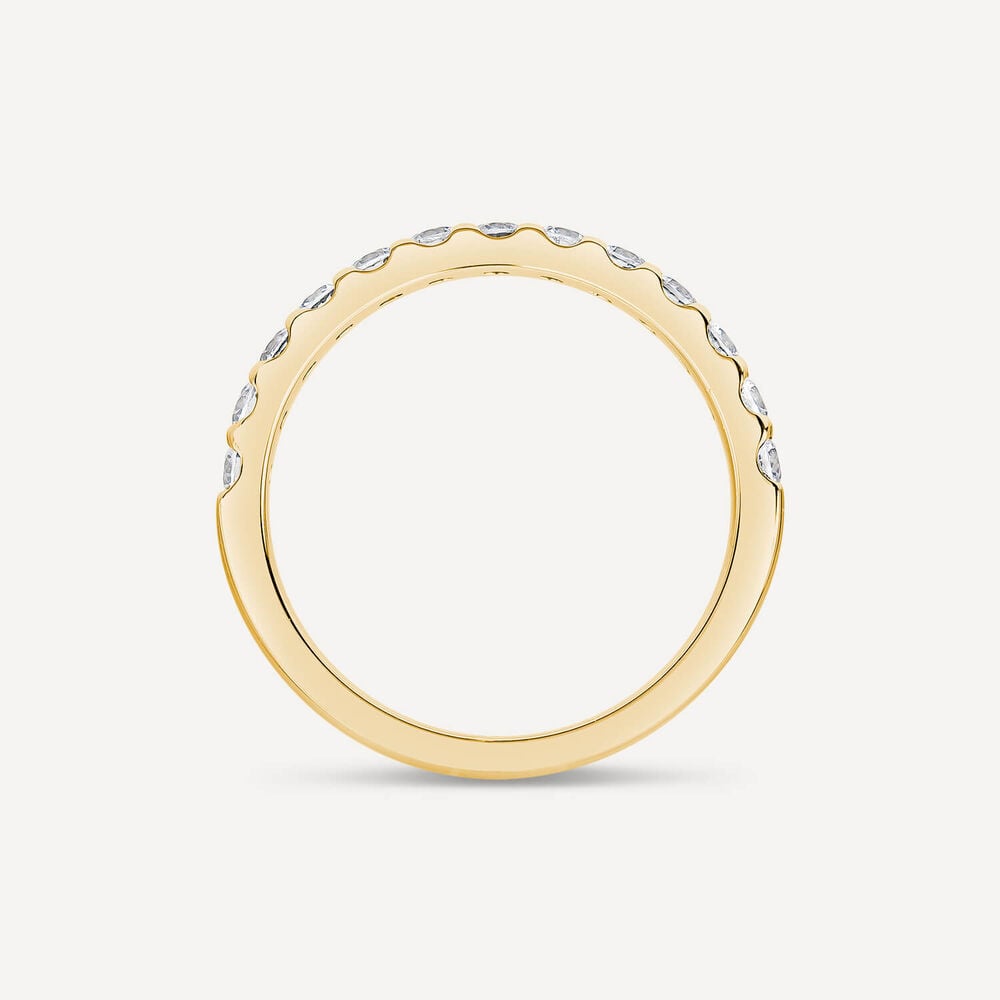 9ct Yellow Gold 2.5mm 0.45ct Diamond Triangle Claw Wedding Ring- (Special Order) image number 3