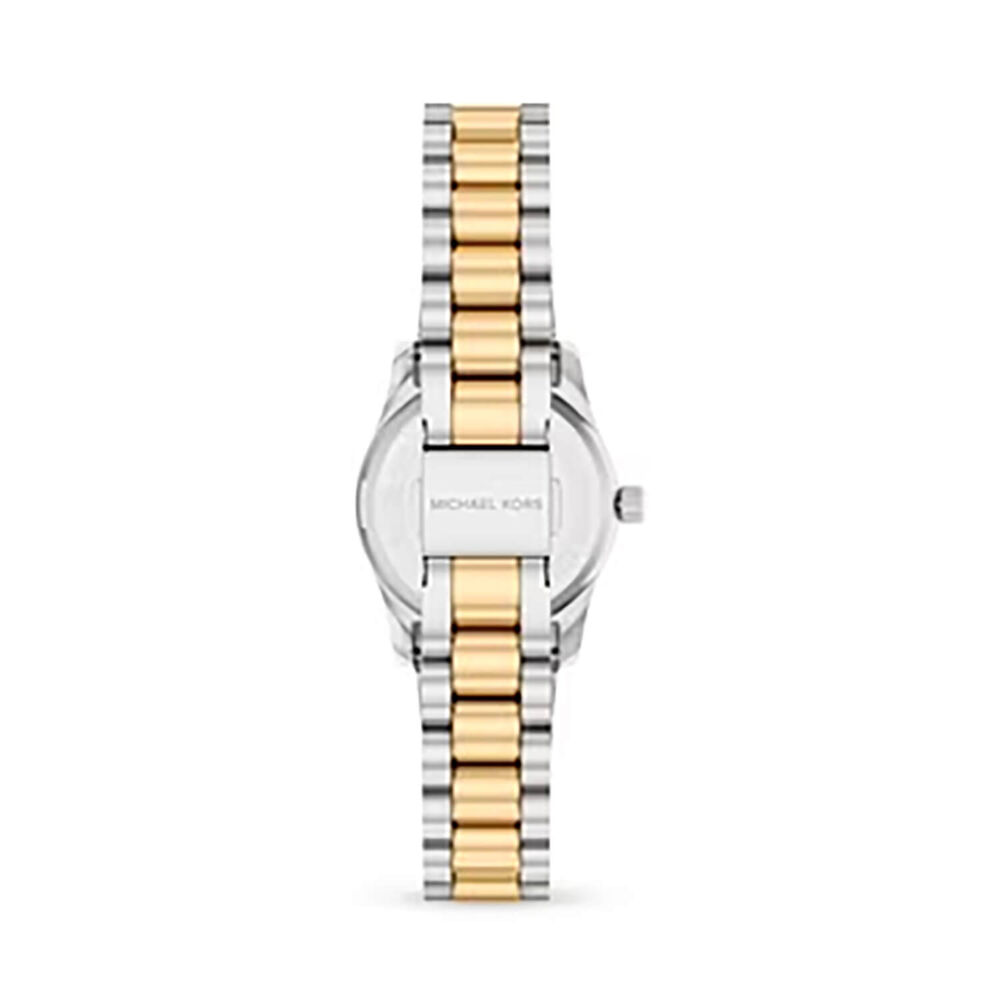 Michael Kors Petite Lexington 26mm Turquoise Dial Two Tone Stainless Steel Bracelet Watch
