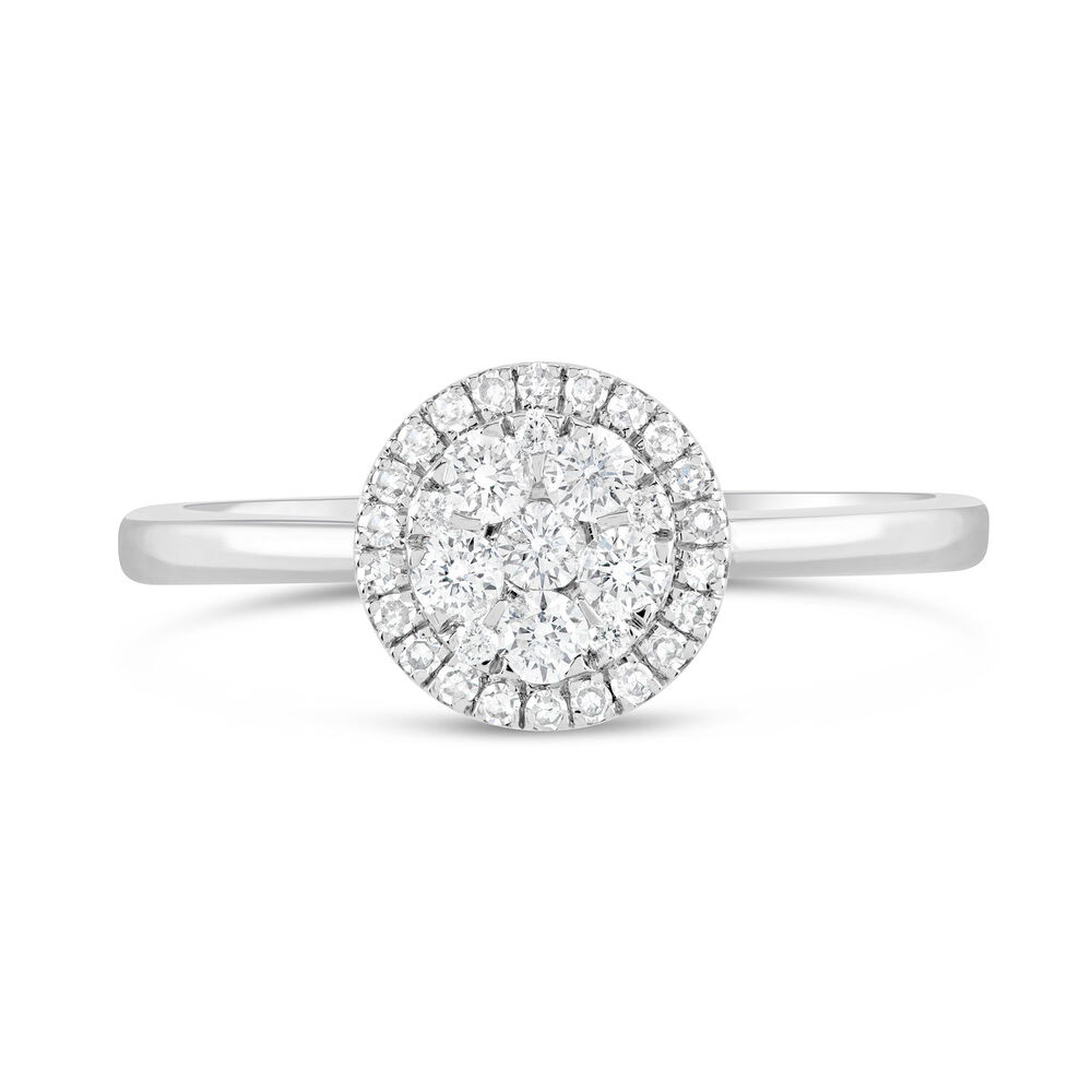 Platinum 0.33ct Diamond Halo Cluster Ring image number 1