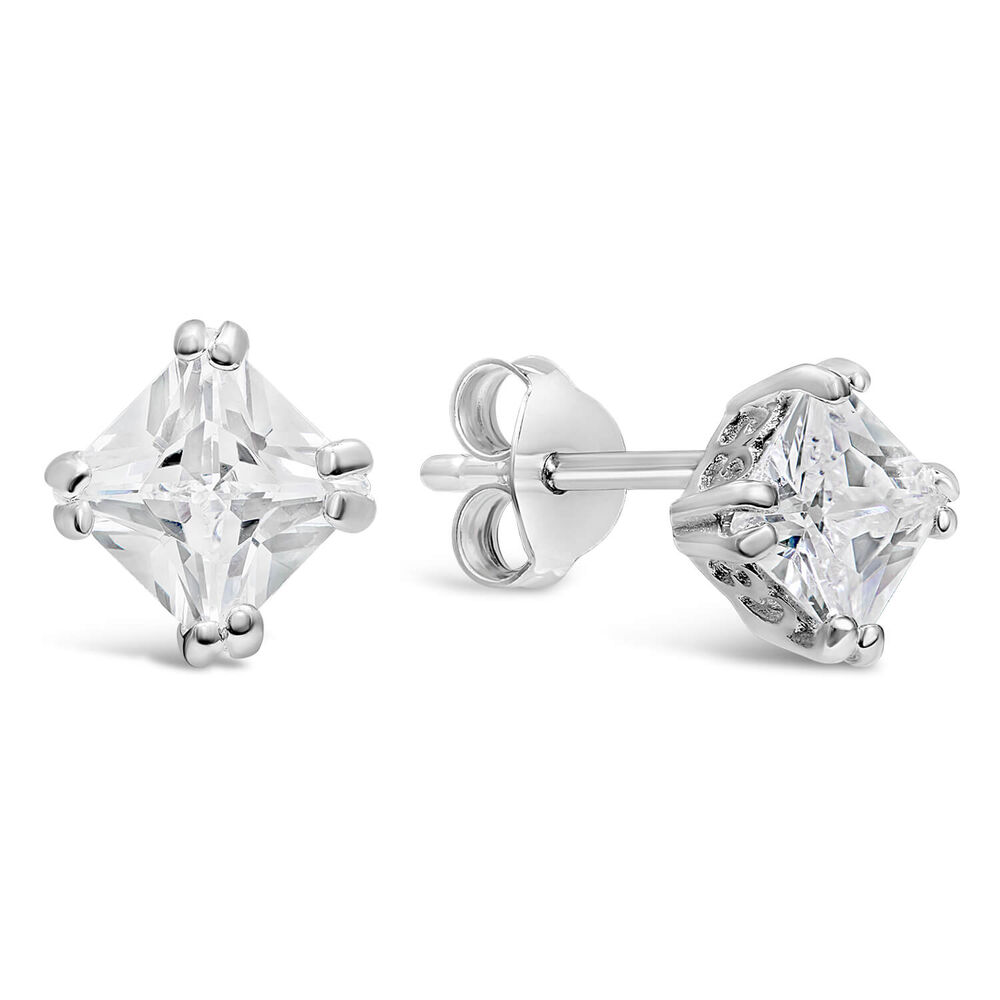 Sterling Silver and Cubic Zirconia Earrings image number 1