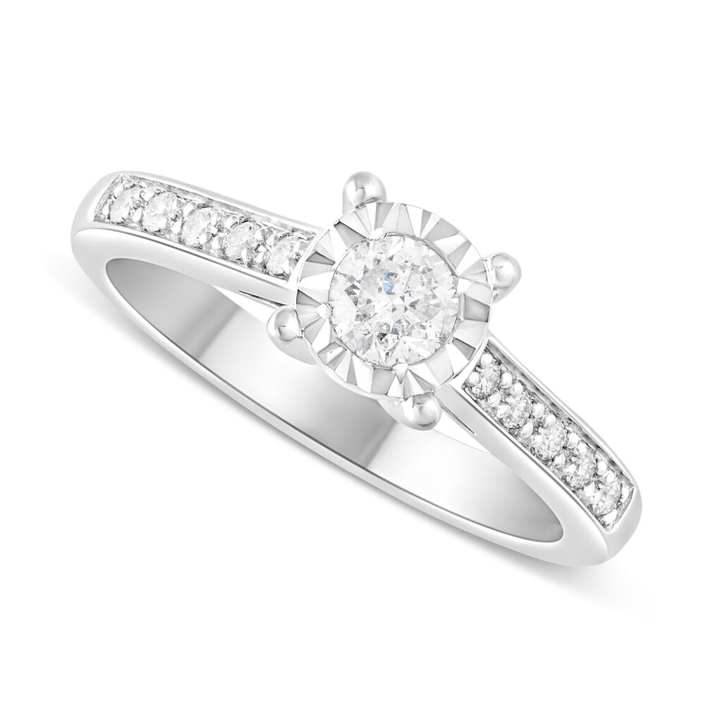 9ct White Gold Engagement Ring