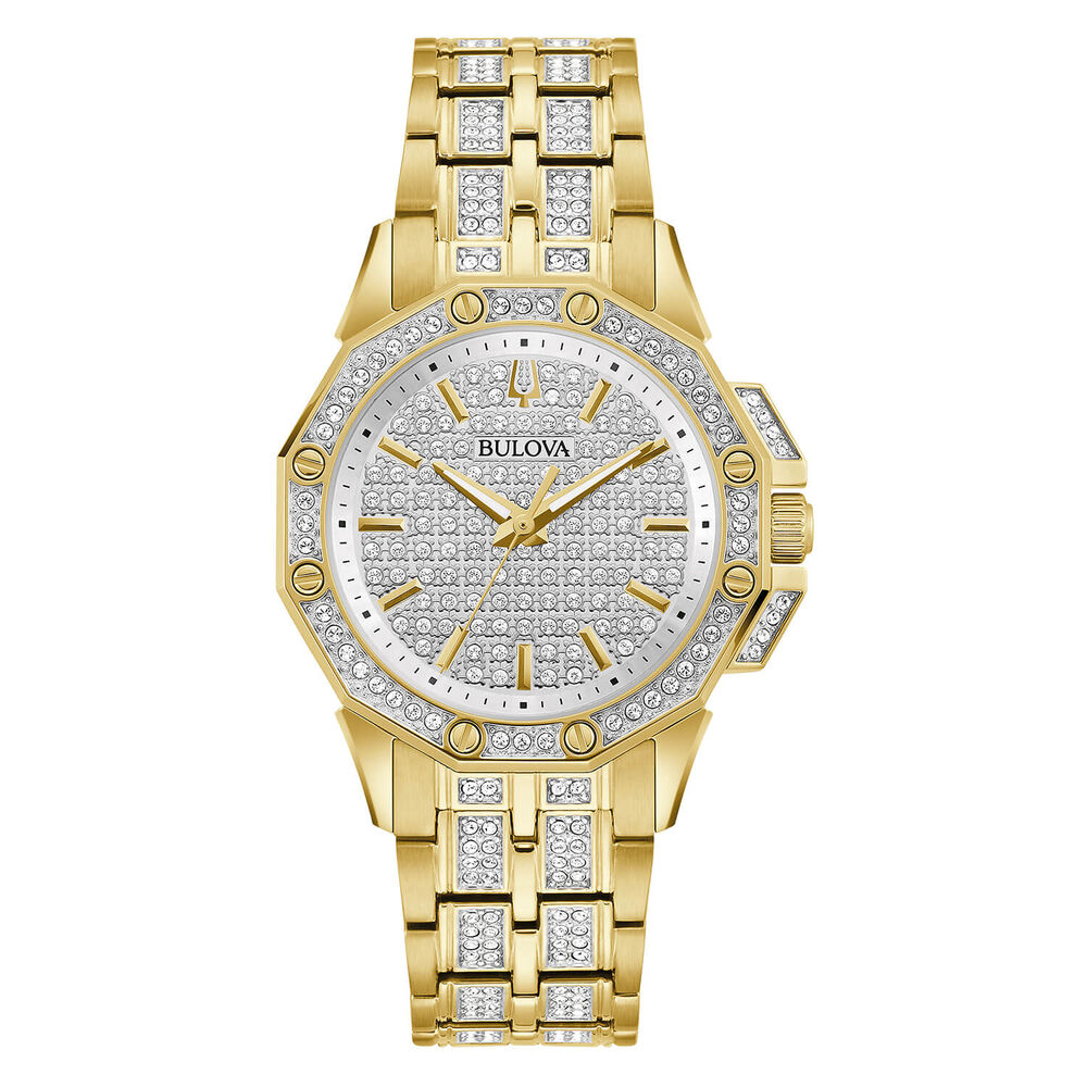 Bulova Crystal Octava 34mm Crystal Dial & Bracelet Yellow Gold Watch